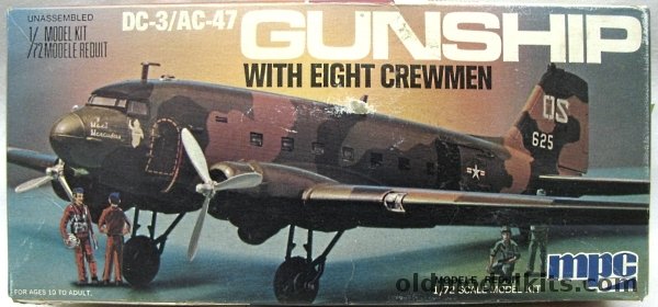 MPC 1/72 AC-47 Gunship - 'Mac's Maruaders'  with 8 Crewmen - (ex-Airfix) - (DC-3), 2-0204 plastic model kit